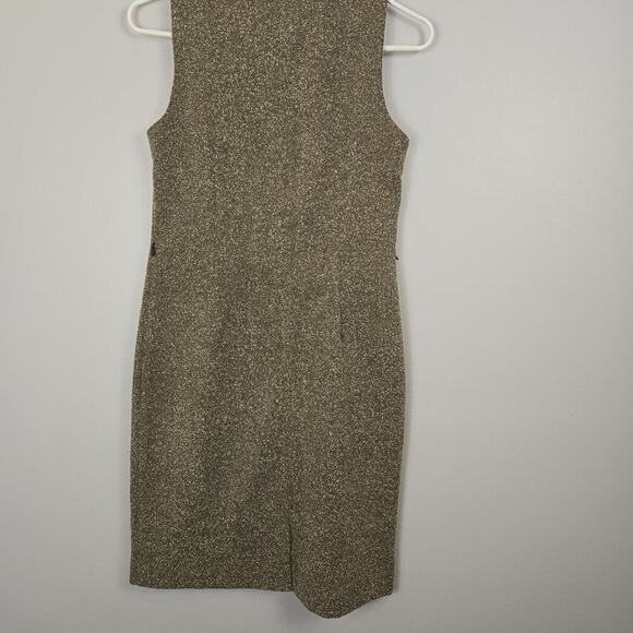 DANNY&NICOLE WOMENS 2 Pc SLEEVELESS DRESS W OVER COAT Size 4P Vintg Brown Boucle - Picture 7 of 10